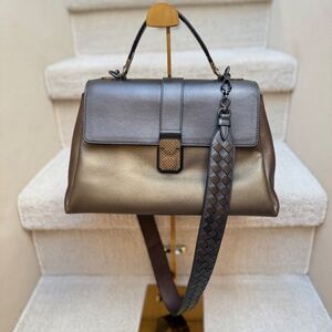 Bottega Veneta Piazza Top Handle Handbag in Metallic Tri Color
